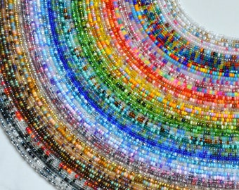 Dainty Seed Bead Necklace, Waterproof Beaded Necklace, Summer Jewelry, Durable Necklace, Colorful Beaded Choker, 8/0 3mm Beaded Necklace
