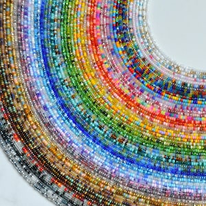 Tiny Waterproof Seed Bead Necklace, Stainless Steel Beaded Choker, Multi-Color Choker, Layer Necklace, Summer Necklaces, Gold-Filled