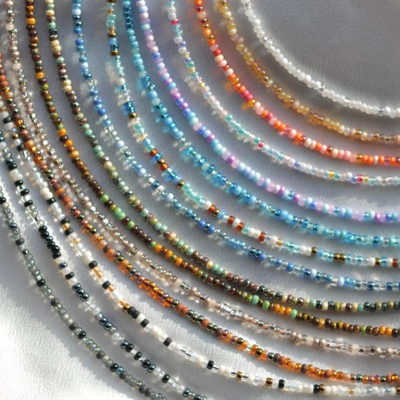 Dainty Waterproof Seed Bead Necklace, Summer Jewelry, Durable Necklace, Colorful Beaded Choker, 8/0 3mm Beaded Necklace, Stainless Steel