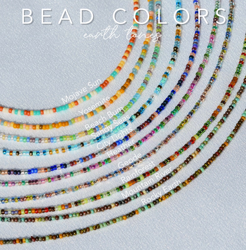 Dainty Waterproof Seed Bead Choker, STAINLESS STEEL Necklace, Seed Bead Jewelry, Multi-Color Choker, Mixed Bead Choker, Summer Necklaces image 8