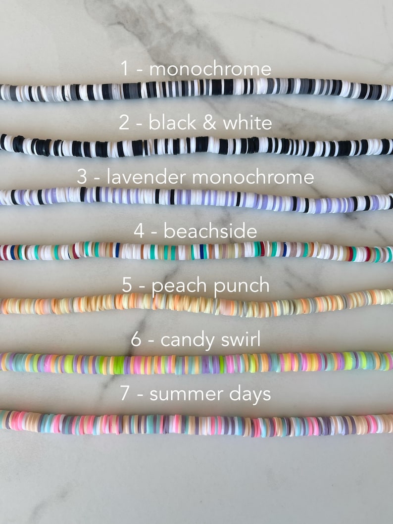 Rainbow Heishi Bead Waterproof Bracelet/anklet Choose Your Etsy