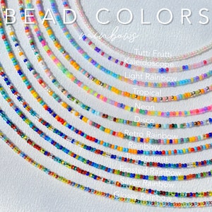 Dainty Waterproof Seed Bead Choker, STAINLESS STEEL Necklace, Seed Bead Jewelry, Multi-Color Choker, Mixed Bead Choker, Summer Necklaces image 9