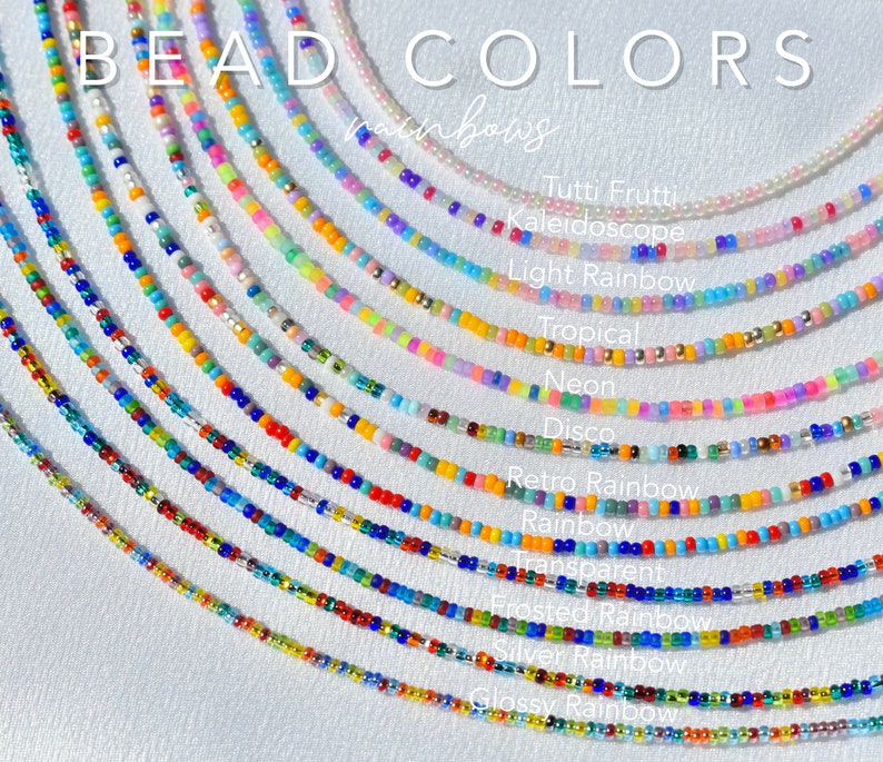 Dainty Waterproof Seed Bead Choker, STAINLESS STEEL Necklace, Seed Bead Jewelry, Multi-Color Choker, Mixed Bead Choker, Summer Necklaces image 9