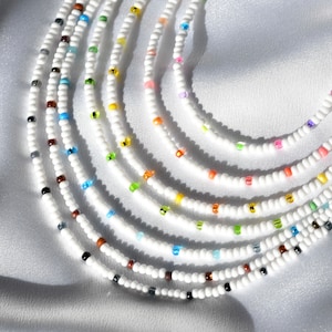 Gargantilha com efeito de cor, colar de aço inoxidável, joia com miçangas, gargantilha multicolorida, gargantilha com miçangas variadas, colar de verão