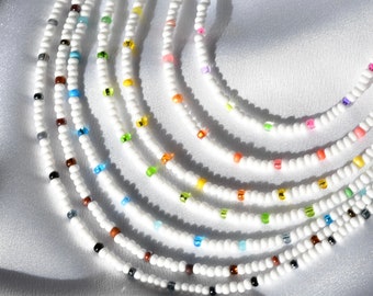 Splash of Color Choker, STAINLESS STEEL Necklace, Seed Bead Jewelry, Multi-Color Choker, Mixed Bead Choker, Summer Necklace