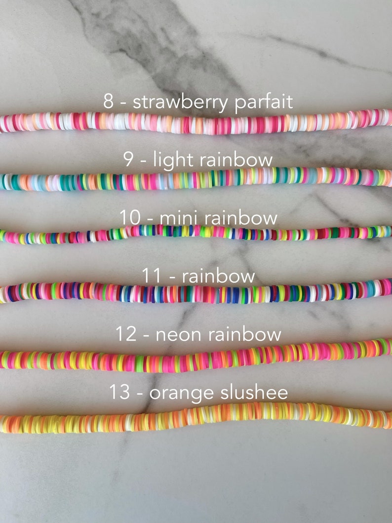 Rainbow Heishi Bead Waterproof Bracelet/anklet Choose Your Etsy