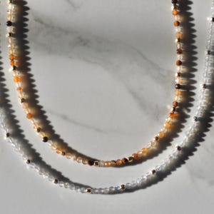 Glitzernde Edelstein- und Metallperlen-Halskette, zierliche facettierte Edelstein-Halskette, wasserdichter Kristallperlen-Choker, vergoldet