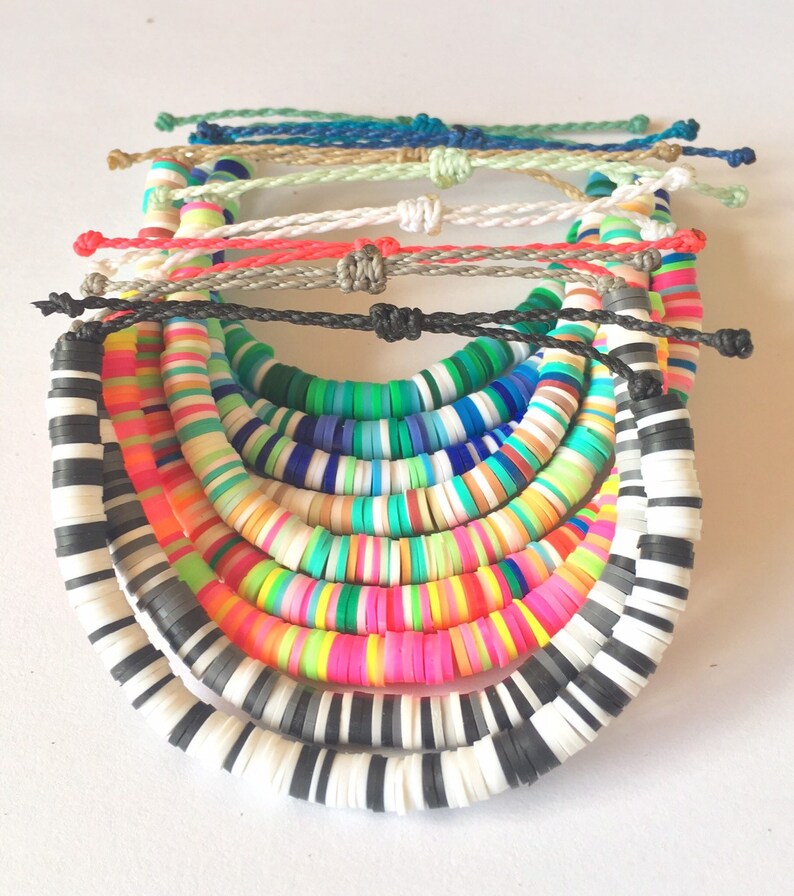 Rainbow Heishi Bead Waterproof Bracelet/anklet Choose Your Etsy