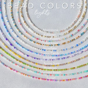 Dainty Waterproof Seed Bead Choker, STAINLESS STEEL Necklace, Seed Bead Jewelry, Multi-Color Choker, Mixed Bead Choker, Summer Necklaces image 6