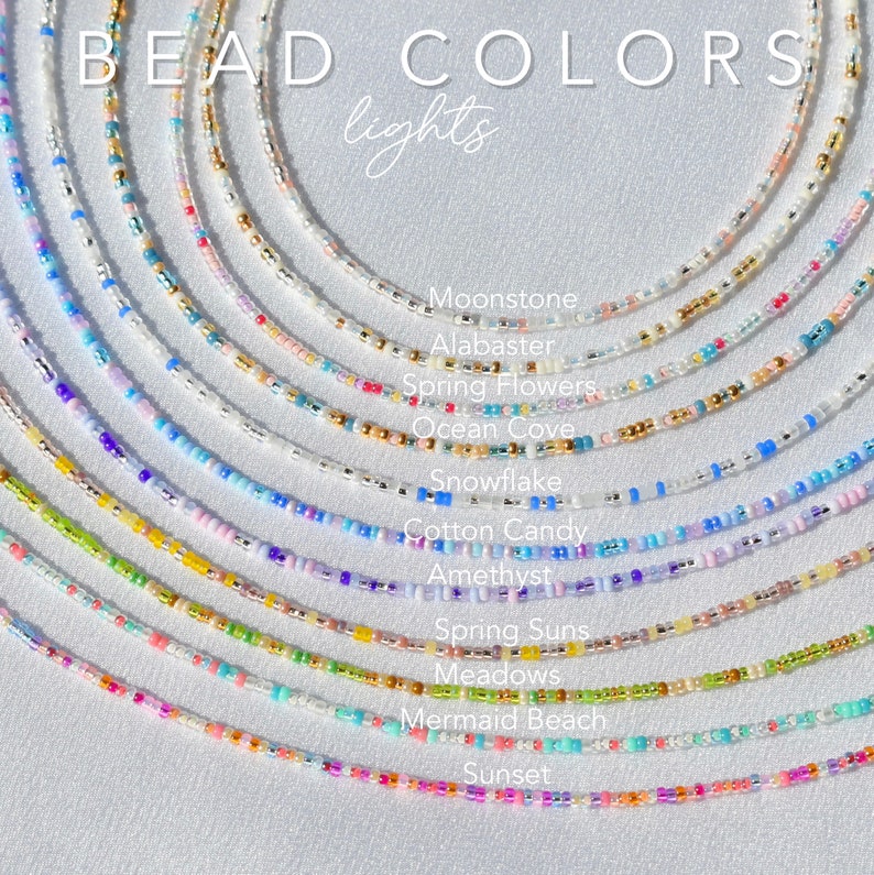 Dainty Waterproof Seed Bead Choker, STAINLESS STEEL Necklace, Seed Bead Jewelry, Multi-Color Choker, Mixed Bead Choker, Summer Necklaces image 6