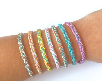 Pura Vida-Style Multicolor Braided Bracelet/Anklet | Choose Your Color, Adjustable String Bracelets, Surfer Bracelet, Friendship Bracelet