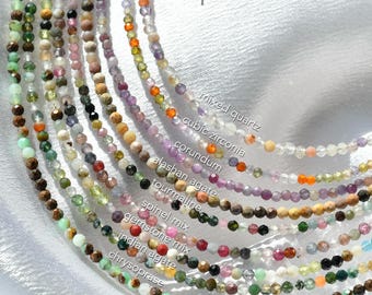 Spinel Mix Tiny Faceted Gemstone Beaded Necklace, Dainty Sparkly