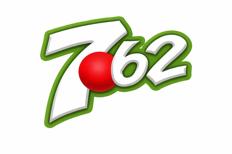 762 decal, vinyl truck window decal, laptop and gun safe decal, weatherproof, number sticker, fun bullet decal image 1