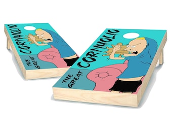 Corn Hole Cornholio Vinyl Wrap Decal (set of 2)
