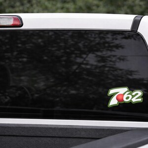 762 decal, vinyl truck window decal, laptop and gun safe decal, weatherproof, number sticker, fun bullet decal image 4