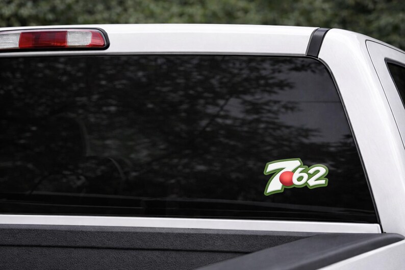 762 decal, vinyl truck window decal, laptop and gun safe decal, weatherproof, number sticker, fun bullet decal image 4