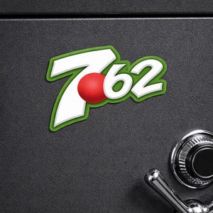 762 decal, vinyl truck window decal, laptop and gun safe decal, weatherproof, number sticker, fun bullet decal image 3