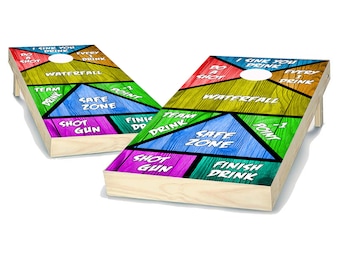 Corn Hole Drinking Game Vinyl Wrap Decal (set of 2)