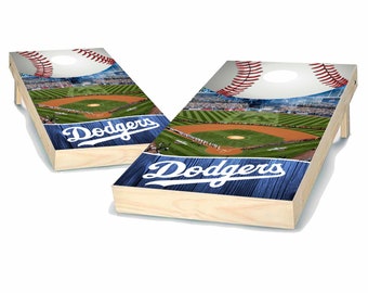 Corn Hole Dodgers baseball Vinyl Wrap Decal (set of 2)