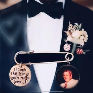 Graduation pin. Groom gift. Memorial pin for Groom. Wedding Lapel pin, photo pin, groom gift, bridal bouquet charm. Memorial pin,