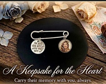 Personalized Photo Lapel Pin, Memorial Wedding Bouquet Charm