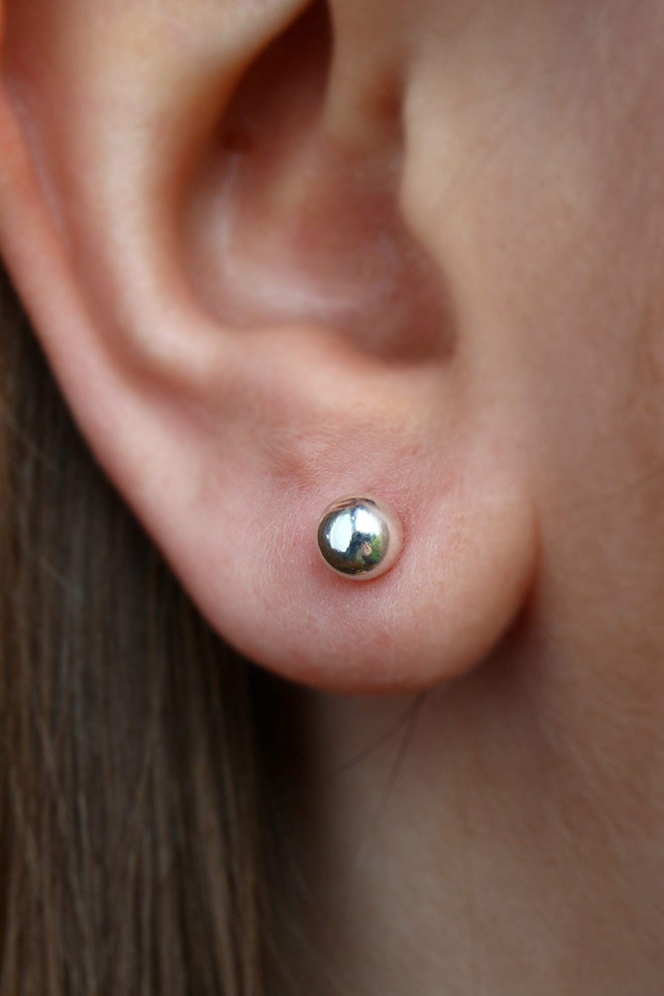 Everyday Ball Stud Earrings Sterling Silver 925 5mm Silver Etsy UK