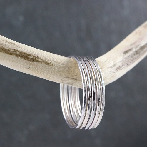 Sterling Silver Stacking Rings Set of 5 Sterling Silver | Etsy