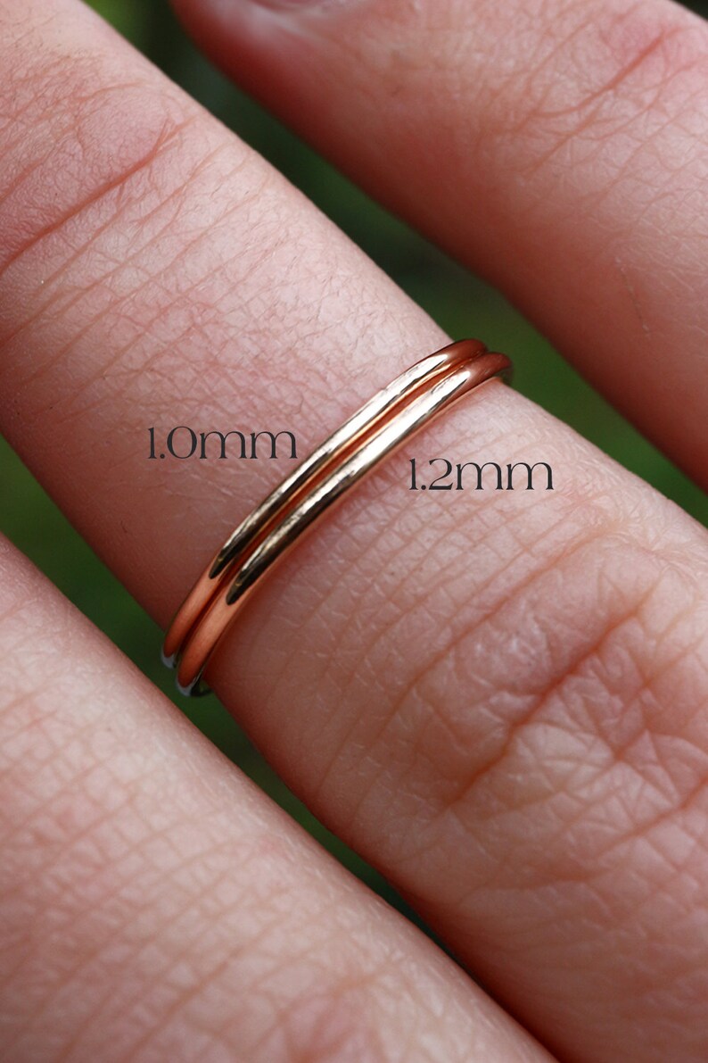18ct Solid Gold Ring 1mm 1.2mm Thin Wedding Band 100 Etsy