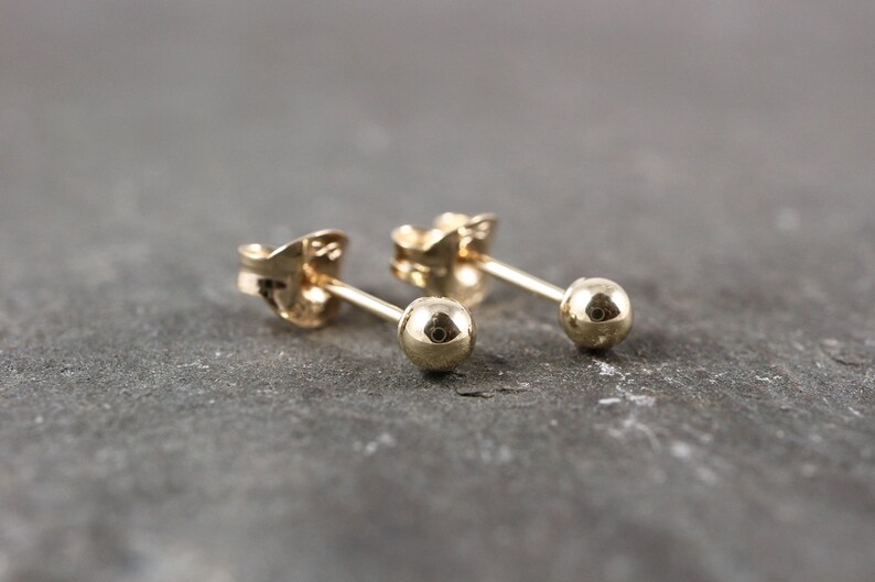 Small Everyday Ball Stud Earrings Sterling Silver 925 or 9ct Etsy