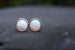 White Opal Earrings 925 - Minimalist Studs - Inspiration & Creativity - Multicolour  Opal - Wedding Bridesmaid Gift - October Birthstone 