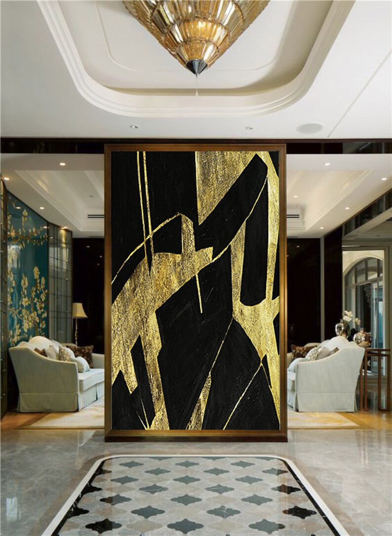 Buy Original Gold Leaf and Acrylic Wall Art on Canvas Online in India