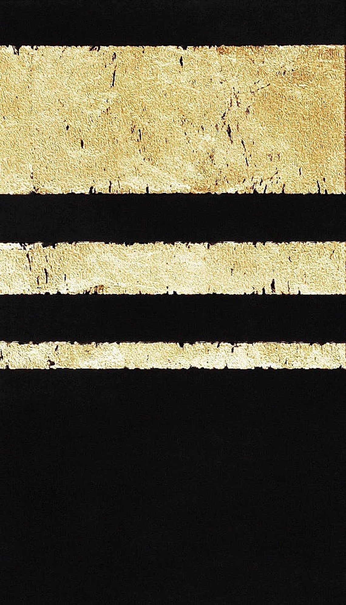 Set of 3 Black & Gold Leaf Abstract Art Panels Etsy