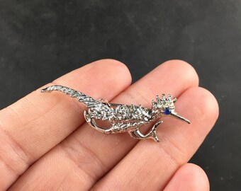 Roadrunner Vintage Silver Toned Jewelry Brooch Pin