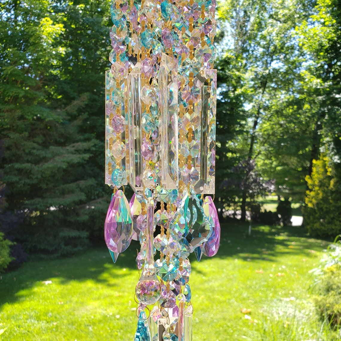 Crystal Glass Suncatcher Wind Chime for Lanai Gazebo Garden Etsy