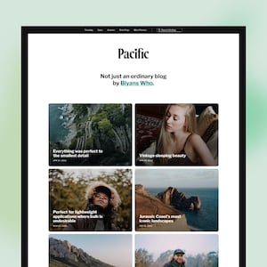 Pacific: Big bold theme for photo-blogger, responsive Blogger template, blogspot theme