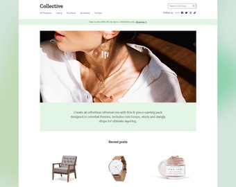 Collective: eCommerce like Blogger theme for product listing. Responsive online store Blogger theme