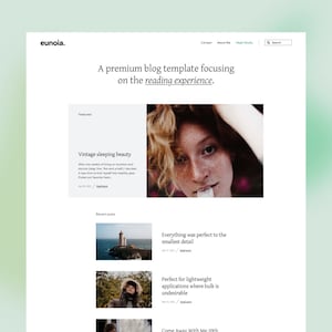 Eunoia: Sauberes Blogger Template mit Fokus auf das Lese-Erlebnis. Responsive Blogger Template, Blogspot Theme