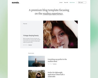 Eunoia: Clean blogger template focusing on the reading experience. Responsive Blogger template, blogspot theme