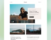 Minimal Grid Blogspot Theme: Clean Blogger Template (Digital Download)