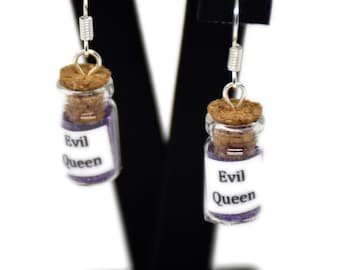 Evil queen bottle earrings
