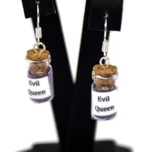 Evil queen bottle earrings