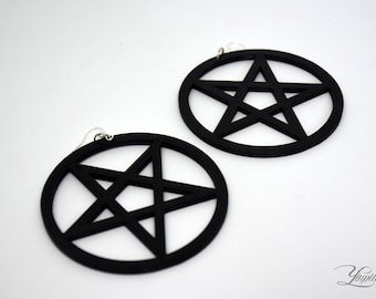 Pentagram earrings | Gothic Earrings | Gothic Jewelery | Witchcraft earrings | Huge Earrings | Big Earrings