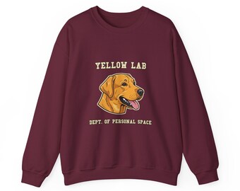Labrador Sweatshirt, Yellow Lab Crewneck in Golden Yellow