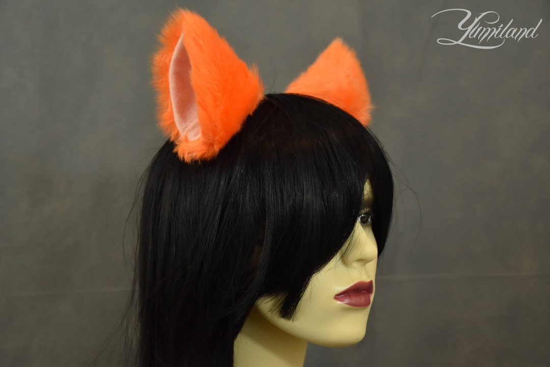 Orange Cat Ears Huge Clip on Cat Ears Cat Ears Clip on Etsy