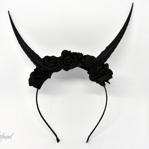 Black Demon 5&quot; Horns Headband - cosplay