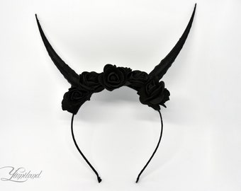 Black Demon 5" Horns Headband - cosplay