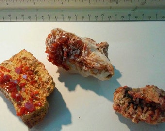 Raw Moroccan Vanadinite Crystals on Matrix