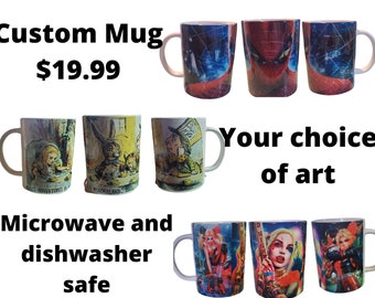 Personalized mug, mugs personalized ceramic cups, wraparound mug, personalized gifts for him, personalized for her, housewarming gift