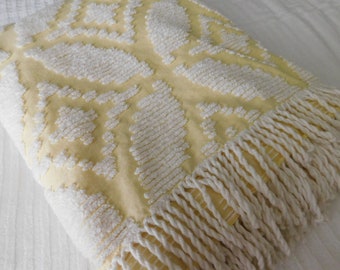YELLOW Chenille Bedspread- TWIN