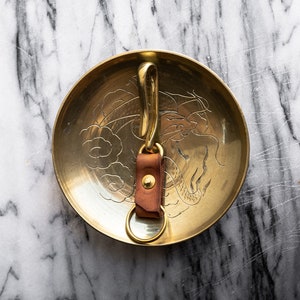 Solid Brass Fish Hook Key Chain [Brown]